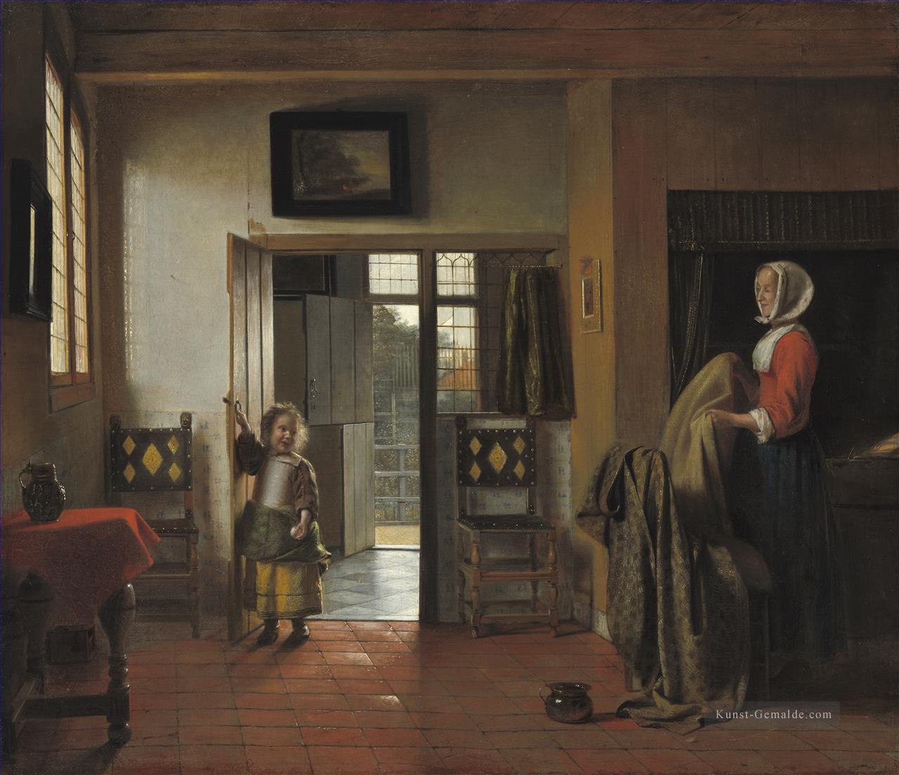 Das Schlafzimmer genre Pieter de Hooch Ölgemälde